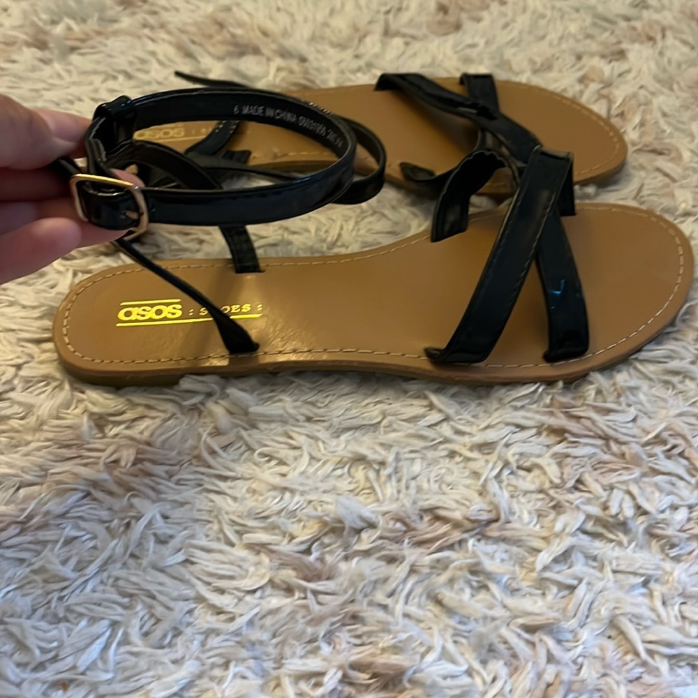 ASOS Black patent leather sandals